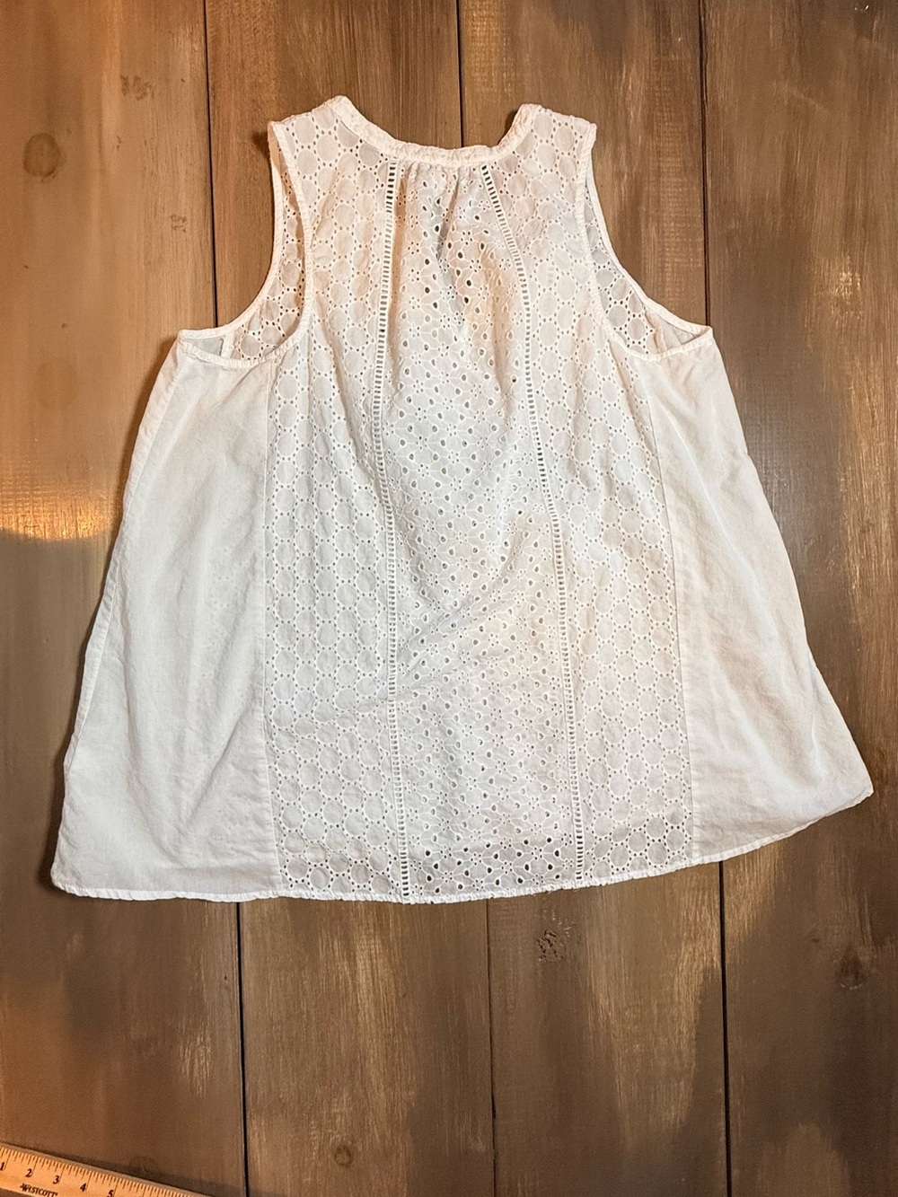 A:Glow White Eyelet Embroidered Cotton Maternity Blouse Boho Peasant Top - Picture 9 of 9